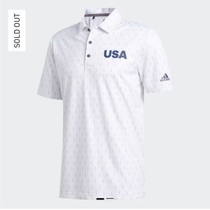 Men’s size large adidas USA polo red white and blue